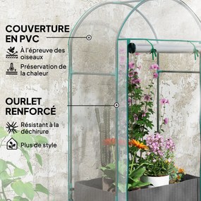 Mini estufa de jardim 89 x 50 x 152 cm para varanda com saco de plantio e cobertura de plástico reforçado, porta enrolável, transparente