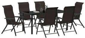 Conjunto de Jantar de Jardim 7 Peças em Rattan Poli Preto