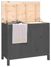 Caixa para roupa 88,5x44x76 cm madeira de pinho maciça cinzento