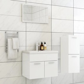 vidaXL Conj. móveis casa de banho derivados madeira branco brilhante