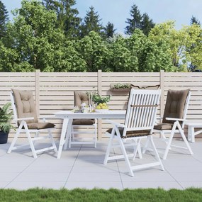 vidaXL Almofadões p/ cadeiras altas de jardim 4 pcs tecido cinza-acas.
