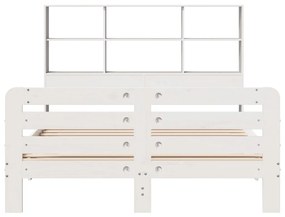 Cama sem colchão 140x200 cm madeira de pinho maciça branco