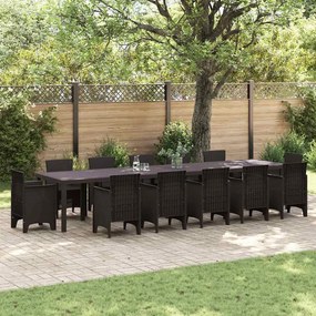 vidaXL Mesa de Jantar para Jardim Castanho 400 x 100 x 73 cm vime PE