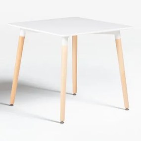 Mesa De Cozinha Quadrada 80x80 Cm Em Madeira De Faia E Mdf Royal Branco - Sklum