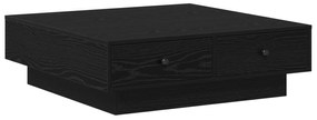 Mesa de Centro Carvalho preto Madeira de engenharia 90 x 90 x 28 cm