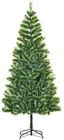 HOMCOM Árvore de Natal Artificial 210cm com 968 Ramos e Suporte de Metal Decoração Interior Sala de Estar Festas Ø100x210cm Verde