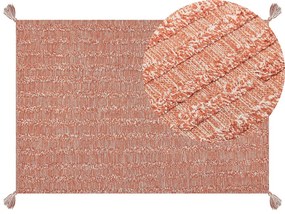 Tapete de algodão laranja 160 x 230 cm MUGLA Beliani