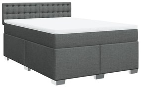 Cama com molas/colchão 160x200 cm tecido cinzento-escuro