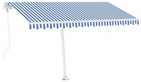 Toldo automático independente 450x350 cm azul e branco