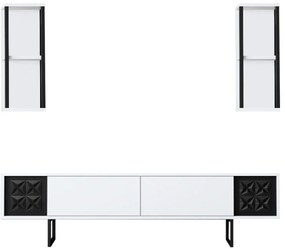 Conjunto de Mobiliário de Sala – Black Line Set – Branco e Preto