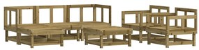 7 pcs conjunto lounge de jardim c/ almofadões pinho impregnado