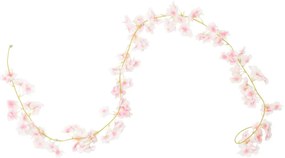 Grinaldas de flores de Natal 6 pcs 180 cm rosa claro