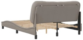 Cama sem colchão 140x200 cm tecido castanho-acinzentado