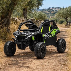 Carro elétrico para crianças Kawasaki TERYX KRX 1000 12V, controlo remoto, bateria de lítio, 2 motores de 25 W, com licença Verde