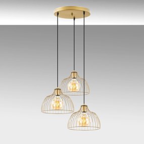 Candeeiro Chandelier Kozan – Dourado Brilhante – 56 x 56 x 126 cm
