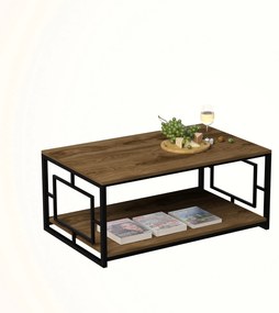 Mesa de Centro Kelvin – Nogueira/Preto – 120x50x60 cm