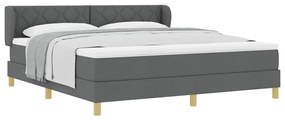 Cama Box com Colchão vidaXL - Cinza Escuro, 180x200 cm, Tecido