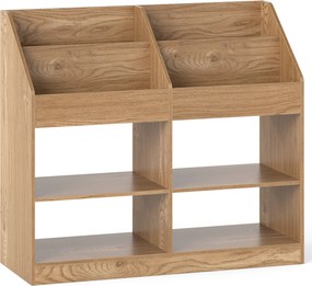 Estante Infantil Organizadora de Brinquedos 90 x 34 x 80 cm com 4 Compartimentos Abertos Estilo Natural
