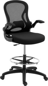 Vinsetto Cadeira de Escritório com Suporte Lombar Apoio para os Braços Dobrável e Altura Ajustável 59x65x102-122 cm Preto | Aosom Portugal