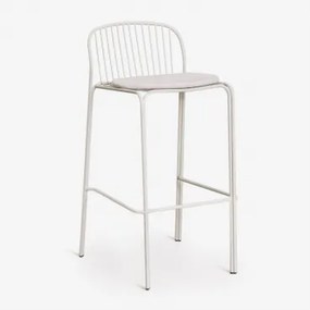 Taburete Alto De Jardim Em Aço Anerina ↑75 Cm & Branco Acinzentado & Branco Glacial - Sklum