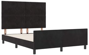 Cama vidaXL Preta 140x190 cm Veludo