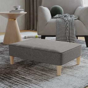 vidaXL Apoio de pés 78x56x32 cm tecido cinzento-claro
