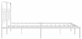 Estrutura de cama com cabeceira 140x190 cm metal branco