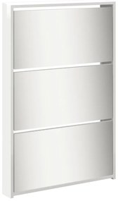 Sapateira c/espelho 5 divisórias 63x17x169,5cm branco brilhante