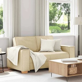 vidaXL Sofá de 2 lugares em tecido creme 120 cm
