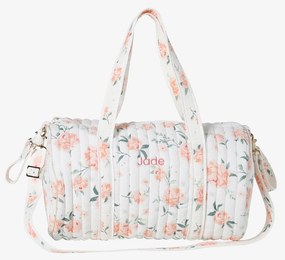 Saco muda-fraldas Baby Roll, em gaze de algodão branco medio estampado