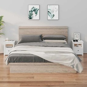 Mesas de cabeceira 2 pcs 40x35x49 cm pinho maciço branco