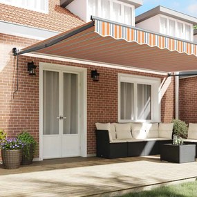 Toldo Retrátil Automático Listras Multicoloridas 500x300 cm