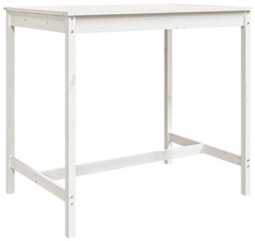 5 pcs conjunto de bar para jardim pinho maciço branco