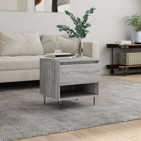 vidaXL Mesa de centro 50x46x50 cm derivados de madeira cinzento sonoma
