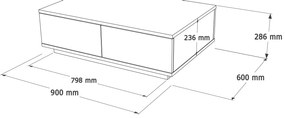 Mesa de Centro FR14 – Pinho Atlântico e Branco – 90x28,6x60 cm
