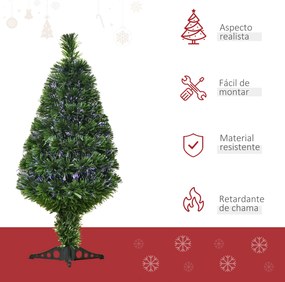 Árvore de Natal 90cm Artificial Árvore com Suporte Fibra Óptica 4 Cores material PVC Φ48x90 cm