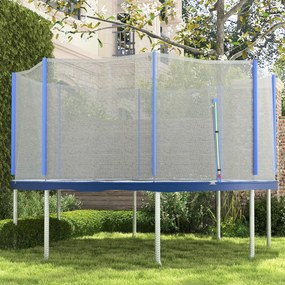 Rede de substituição para trampolins Ø 366 cm (NÂO INCLUIDO), 8 postes verticais, rede de segurança para trampolins, com abertura com fecho de correr