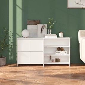 vidaXL 2 pcs aparador em madeira processada branco