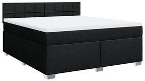 Cama com molas/colchão 180x200 cm tecido preto