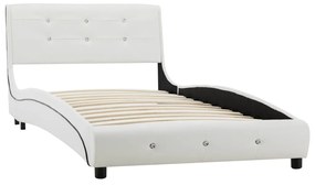 Cama com colchão 90x200 cm couro artificial branco