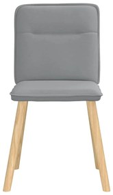 Cadeiras de jantar 6 pcs tecido cinzento-claro