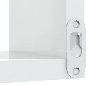 Estantes canto p/ parede 2pcs deriv. madeira branco brilh.