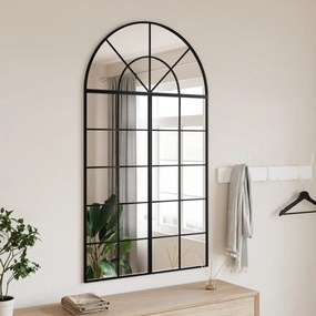 vidaXL Espelho de parede arqueado 80x140 cm ferro preto