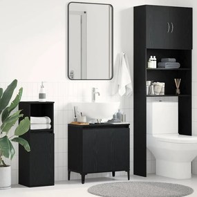 vidaXL Armário de lava-louça com porta Carvalho preto 58 x 33 x 60 cm