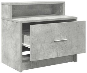 Mesas de cabeceira com gaveta 2 pcs 51x31x47cm cinzento cimento