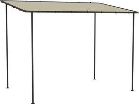 Outsunny Pergola de jardim, pergola encostada tenda de jardim com estrutura metálica e orifícios de drenagem, 3 x 2 m, creme | Aosom Portugal