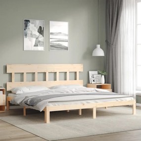 Cama sem colchão 200x200 cm madeira de pinho maciça