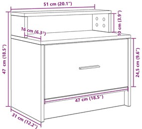 Mesas de cabeceira com gaveta 2 pcs 51x31x47 cm carvalho fumado