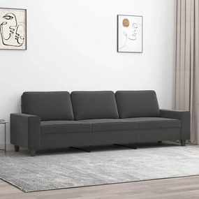 vidaXL Sofá de 3 lugares 210 cm tecido de microfibra cinzento-escuro