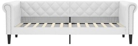 Sofá-cama 90x200 cm couro artificial branco